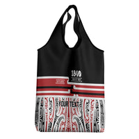 Personalised Toitu Te Tiriti Aotearoa 1840 Grocery Bag Red Kowhaiwhai Puhoro LT9 - Polynesian Pride