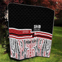 Personalised Toitu Te Tiriti Aotearoa 1840 Quilt Red Kowhaiwhai Puhoro - Polynesian Pride