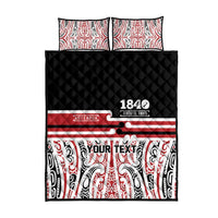 Personalised Toitu Te Tiriti Aotearoa 1840 Quilt Bed Set Red Kowhaiwhai Puhoro LT9 - Polynesian Pride