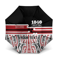 Personalised Toitu Te Tiriti Aotearoa 1840 Umbrella Red Kowhaiwhai Puhoro LT9 One Size Folded 11.42 inch Opened Diameter 37.4 inch Black - Polynesian Pride