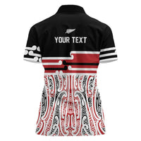 Personalised Toitu Te Tiriti Aotearoa 1840 Women Polo Shirt Red Kowhaiwhai Puhoro - Polynesian Pride