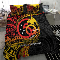 Papua New Guinea Tribal Tattoo Bedding Set 50th Independence Anniversary