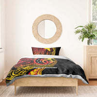 Papua New Guinea Tribal Tattoo Bedding Set 50th Independence Anniversary