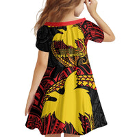 Papua New Guinea Tribal Tattoo Family Matching Off Shoulder Short Dress and Hawaiian Shirt 50th Independence Anniversary