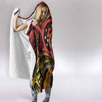 Papua New Guinea Tribal Tattoo Hooded Blanket 50th Independence Anniversary