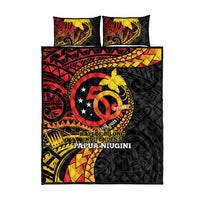 Papua New Guinea Tribal Tattoo Quilt Bed Set 50th Independence Anniversary