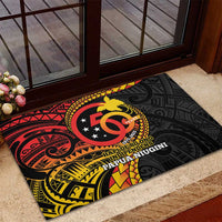 Papua New Guinea Tribal Tattoo Rubber Doormat 50th Independence Anniversary