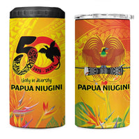 Papua New Guinea Unity in Diversity 4 in 1 Can Cooler Tumbler 50th Indipendens Papua Niugini LT9 One Size: 16 oz Gold - Polynesian Pride