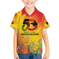 Papua New Guinea Unity in Diversity Family Matching Off Shoulder Maxi Dress and Hawaiian Shirt 50th Indipendens Papua Niugini