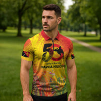 Papua New Guinea Unity in Diversity Zipper Polo Shirt 50th Indipendens Papua Niugini - Polynesian Pride