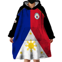 (Custom Text And Number) Philippines Concept Home Football Wearable Blanket Hoodie Pilipinas Flag Black Style 2023 LT9 - Polynesian Pride