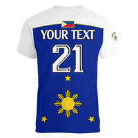 (Custom Text And Number) Philippines Concept Home Football Women V Neck T Shirt Pilipinas Flag White Style 2023 LT9 - Polynesian Pride