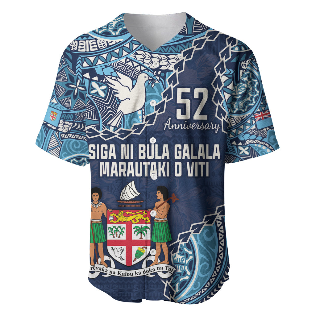 Personalised Fiji 54th Anniversary Baseball Jersey Siga Ni Bula Galala Marautaki O Viti