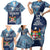 Personalised Fiji 54th Anniversary Family Matching Short Sleeve Bodycon Dress and Hawaiian Shirt Siga Ni Bula Galala Marautaki O Viti