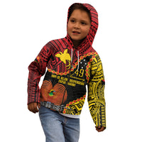 Personalised Papua New Guinea 49th Anniversary Kid Hoodie Hapi De bilong Indipendens Papua Niugini