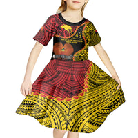 Personalised Papua New Guinea 49th Anniversary Kid Short Sleeve Dress Hapi De bilong Indipendens Papua Niugini