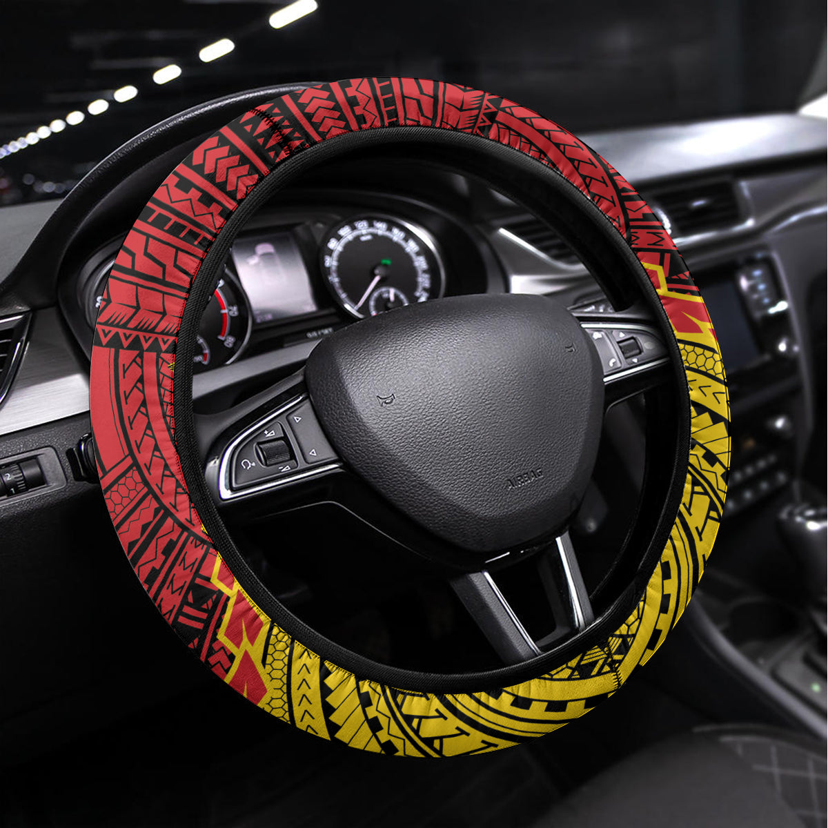 Papua New Guinea 49th Anniversary Steering Wheel Cover Hapi De bilong Indipendens Papua Niugini