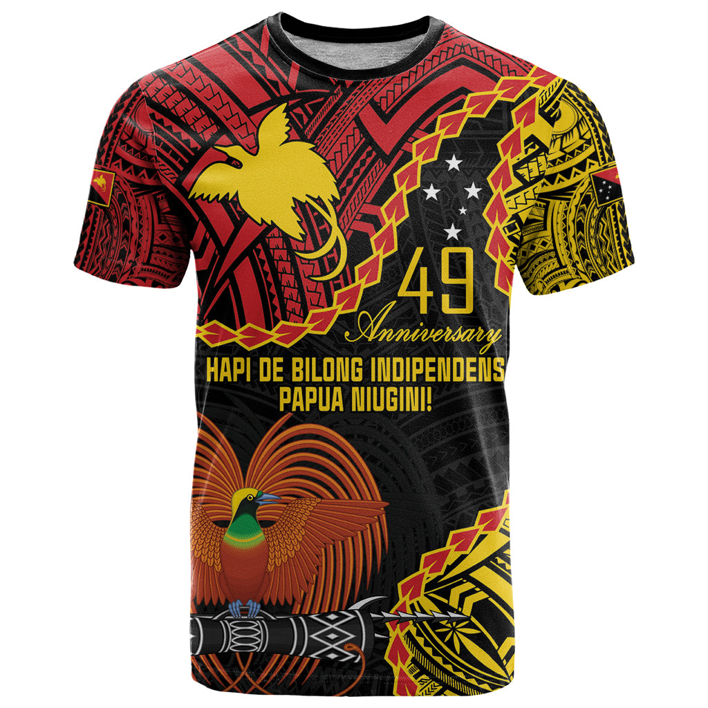 Personalised Papua New Guinea 49th Anniversary T Shirt Hapi De bilong Indipendens Papua Niugini