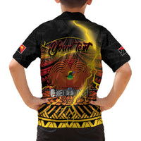Personalised Papua New Guinea 49th Anniversary Family Matching Off The Shoulder Long Sleeve Dress and Hawaiian Shirt Bird of Paradise Unity In Diversity LT9 - Polynesian Pride