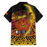 Personalised Papua New Guinea 49th Anniversary Family Matching Short Sleeve Bodycon Dress and Hawaiian Shirt Bird of Paradise Unity In Diversity