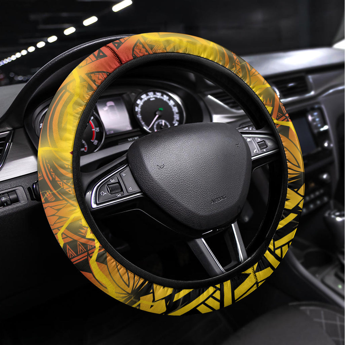 Papua New Guinea 49th Anniversary Steering Wheel Cover Bird of Paradise Unity In Diversity