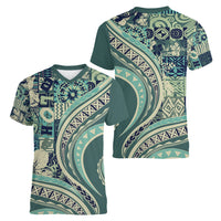 Hawaiian Hibiscus Tribal Vintage Motif Women V-Neck T-Shirt Ver 1