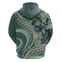 Hawaiian Hibiscus Tribal Vintage Motif Zip Hoodie Ver 1