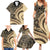 Hawaiian Hibiscus Tribal Vintage Motif Family Matching Summer Maxi Dress and Hawaiian Shirt Ver 2