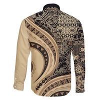 Hawaiian Hibiscus Tribal Vintage Motif Family Matching Tank Maxi Dress and Hawaiian Shirt Ver 2