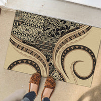 Hawaiian Hibiscus Tribal Vintage Motif Rubber Doormat Ver 2