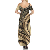 Hawaiian Hibiscus Tribal Vintage Motif Summer Maxi Dress Ver 2 LT9 - Polynesian Pride