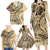 Hawaiian Hibiscus Tribal Vintage Motif Family Matching Long Sleeve Bodycon Dress and Hawaiian Shirt Ver 3