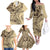 Hawaiian Hibiscus Tribal Vintage Motif Family Matching Off The Shoulder Long Sleeve Dress and Hawaiian Shirt Ver 3