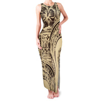 Hawaiian Hibiscus Tribal Vintage Motif Family Matching Tank Maxi Dress and Hawaiian Shirt Ver 3