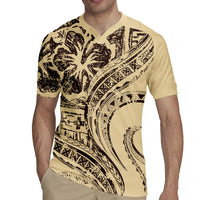 Hawaiian Hibiscus Tribal Vintage Motif Rugby Jersey Ver 3