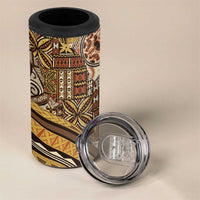 Hawaiian Hibiscus Tribal Vintage Motif 4 in 1 Can Cooler Tumbler Ver 4