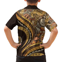 Hawaiian Hibiscus Tribal Vintage Motif Family Matching Summer Maxi Dress and Hawaiian Shirt Ver 4