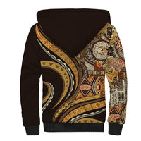 Hawaiian Hibiscus Tribal Vintage Motif Sherpa Hoodie Ver 4