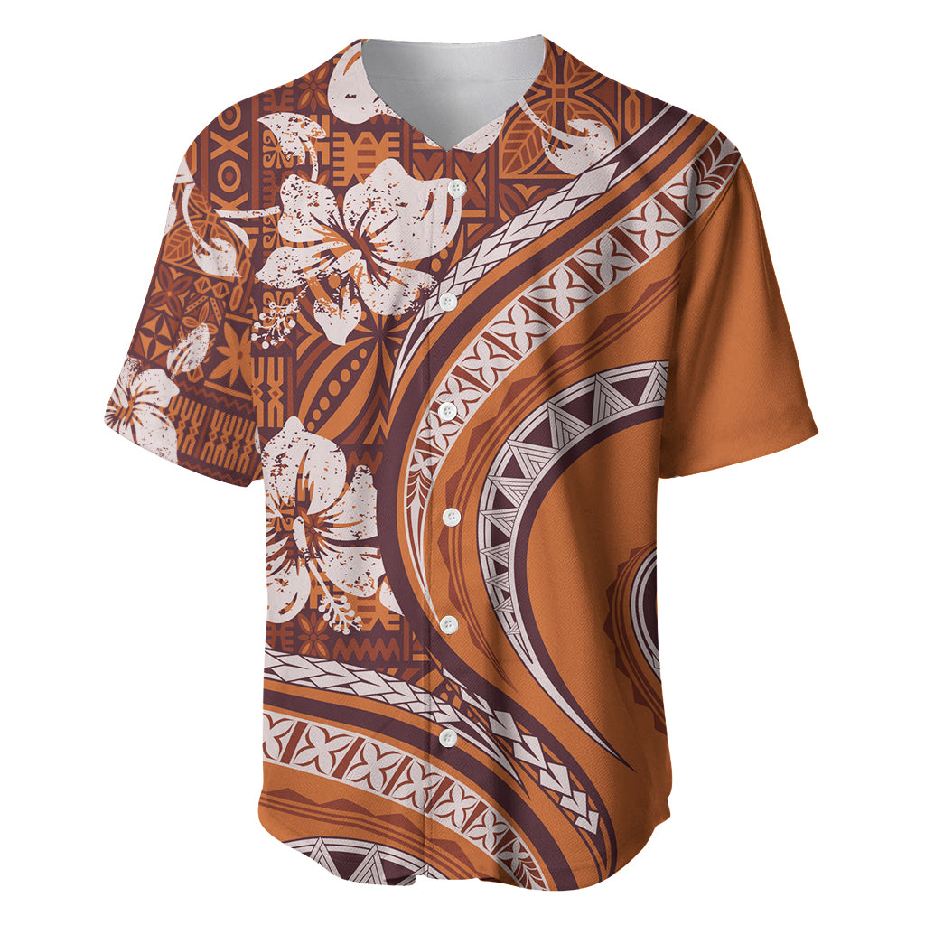 Hawaiian Hibiscus Tribal Vintage Motif Baseball Jersey Ver 5