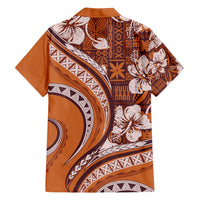 Hawaiian Hibiscus Tribal Vintage Motif Family Matching Short Sleeve Bodycon Dress and Hawaiian Shirt Ver 5 LT9 - Polynesian Pride