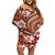 Hawaiian Hibiscus Tribal Vintage Motif Off Shoulder Short Dress Ver 5