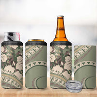 Hawaiian Hibiscus Tribal Vintage Motif 4 in 1 Can Cooler Tumbler Ver 6
