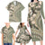 Hawaiian Hibiscus Tribal Vintage Motif Family Matching Long Sleeve Bodycon Dress and Hawaiian Shirt Ver 6