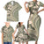 Hawaiian Hibiscus Tribal Vintage Motif Family Matching Short Sleeve Bodycon Dress and Hawaiian Shirt Ver 6