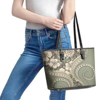 Hawaiian Hibiscus Tribal Vintage Motif Leather Tote Bag Ver 6