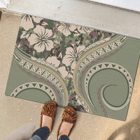 Hawaiian Hibiscus Tribal Vintage Motif Rubber Doormat Ver 6