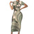 Hawaiian Hibiscus Tribal Vintage Motif Short Sleeve Bodycon Dress Ver 6