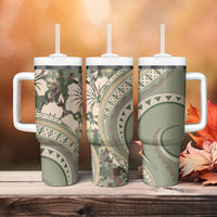 Hawaiian Hibiscus Tribal Vintage Motif Tumbler With Handle Ver 6