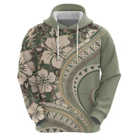 Hawaiian Hibiscus Tribal Vintage Motif Zip Hoodie Ver 6