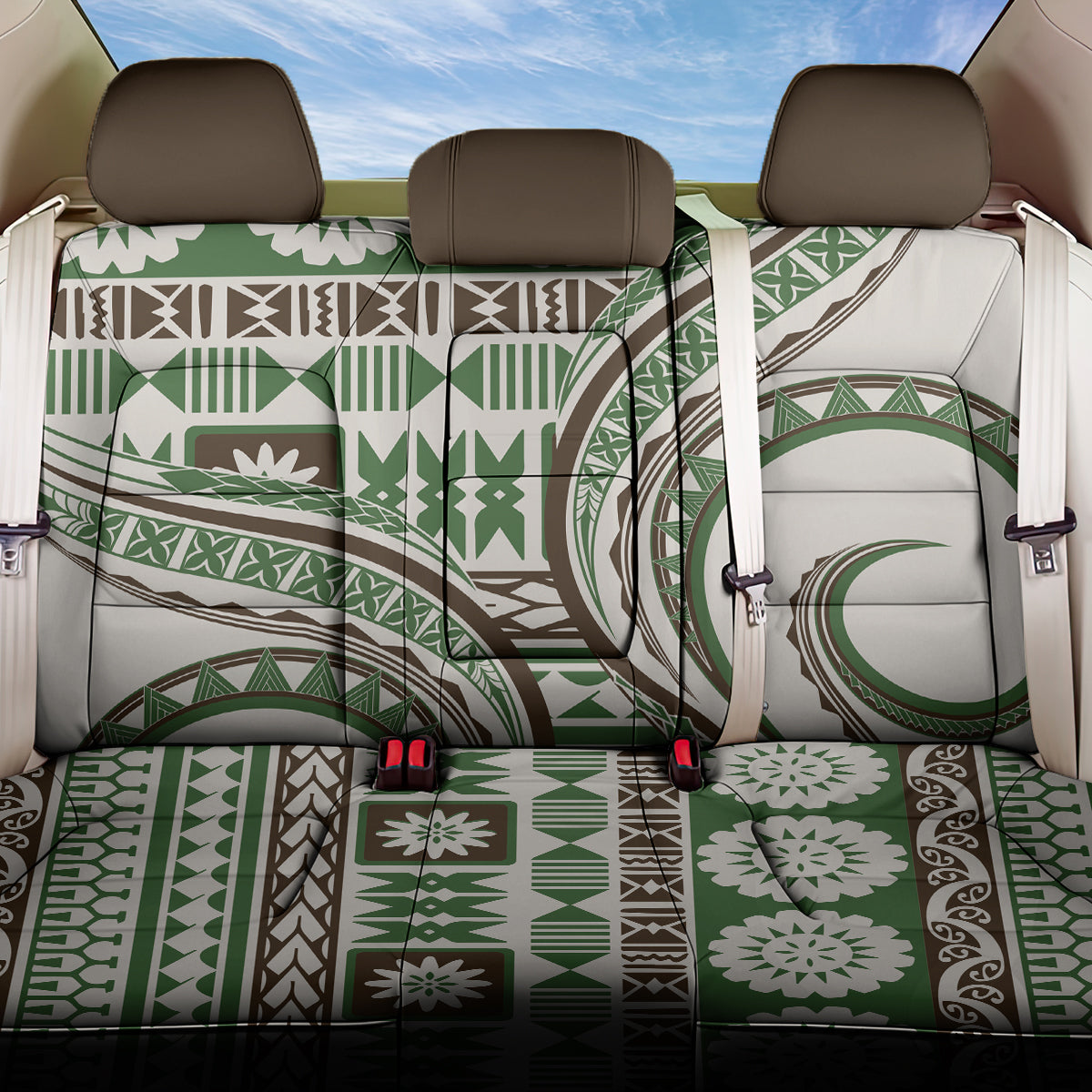 Hawaiian Hibiscus Tribal Vintage Motif Back Car Seat Cover Ver 7